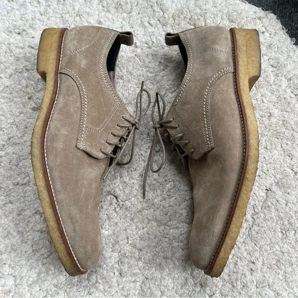 Banana Republic Tan Suede Ortholite Genuine Italian Leather Lace Up Oxfords